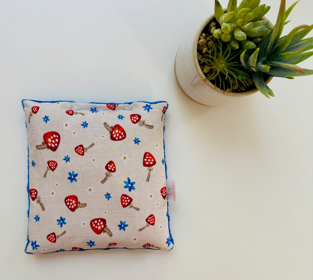 Sac réconfortant carré CHAMPIGNON MAGIQUE BLEU