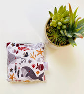 Sac réconfortant carré enfant ANIMAUX MARINS GRIS