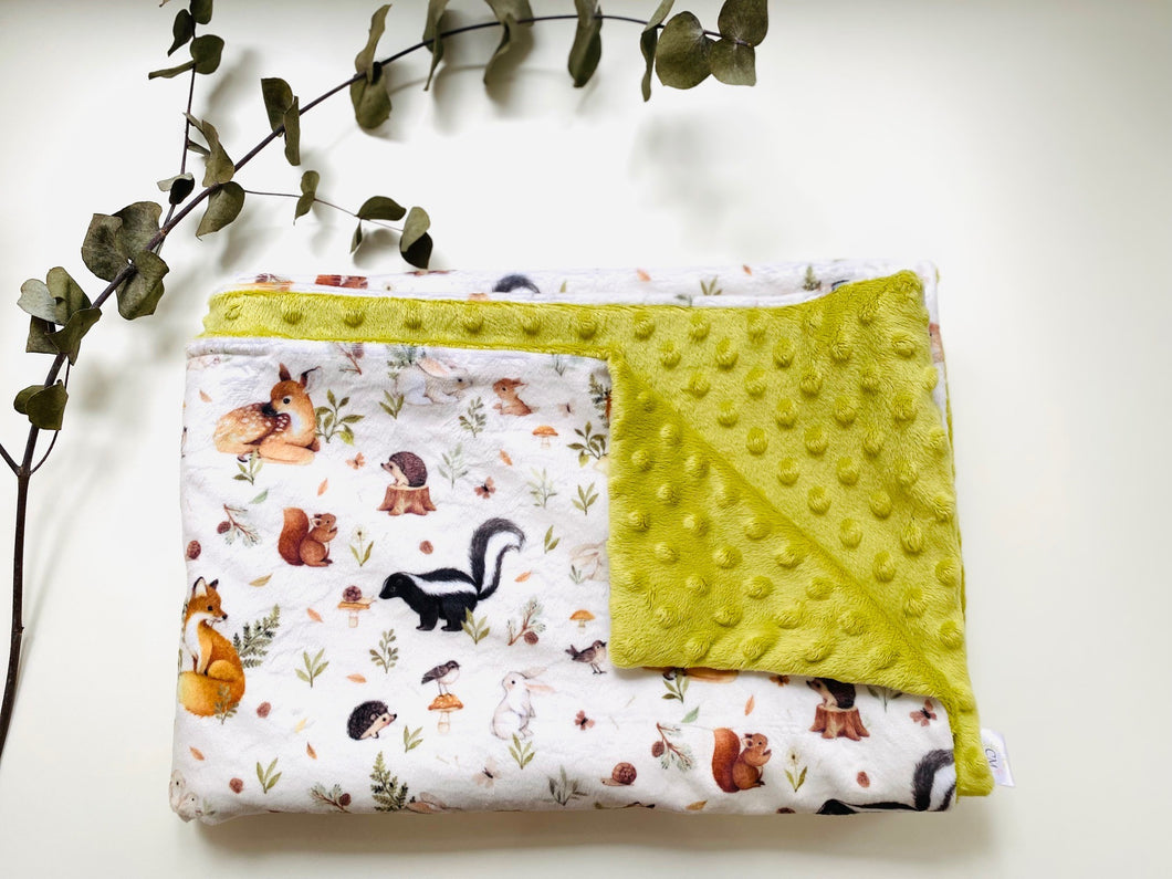 Doudou extra douce FORÊT ANIMAUX VERT