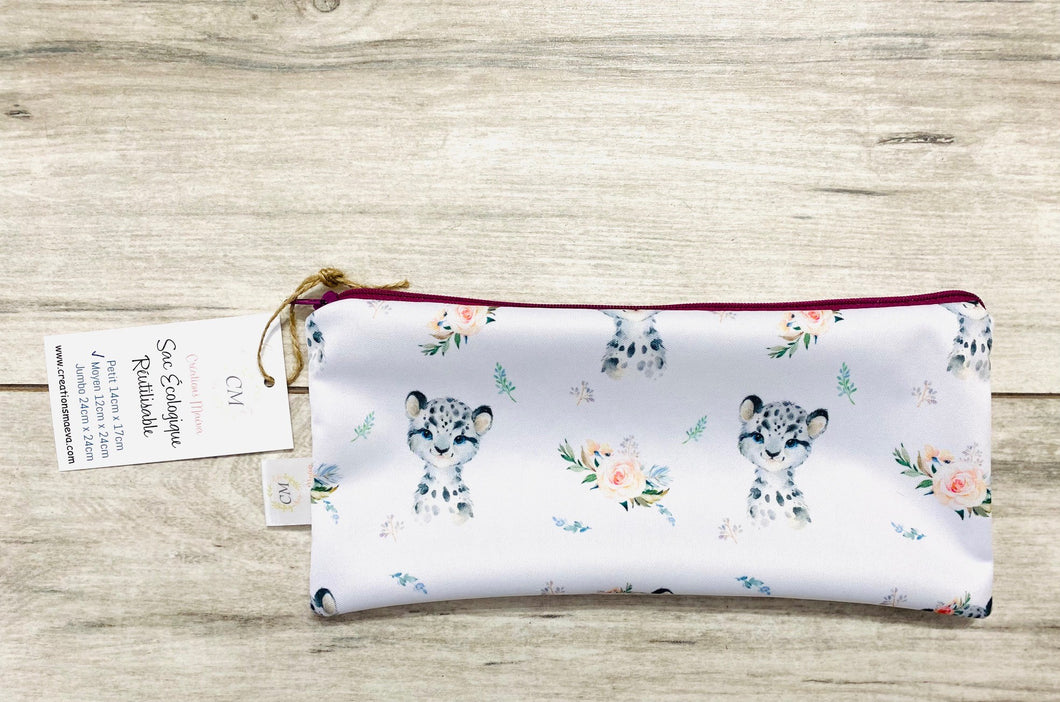 Sac écologique réutilisable MOYEN PANTHÈRE DES NEIGES