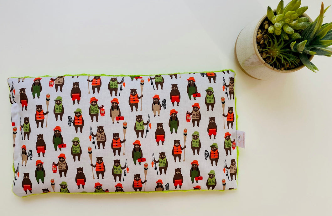 Sac réconfortant super size OURSON PÊCHEUR VERT