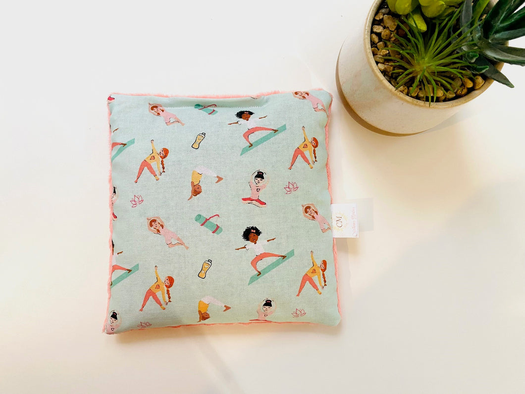 Sac Chauffant Carré YOGA ROSE SAUMON