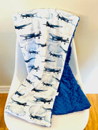 Doudou extra douce AVION BLEU ROYAL