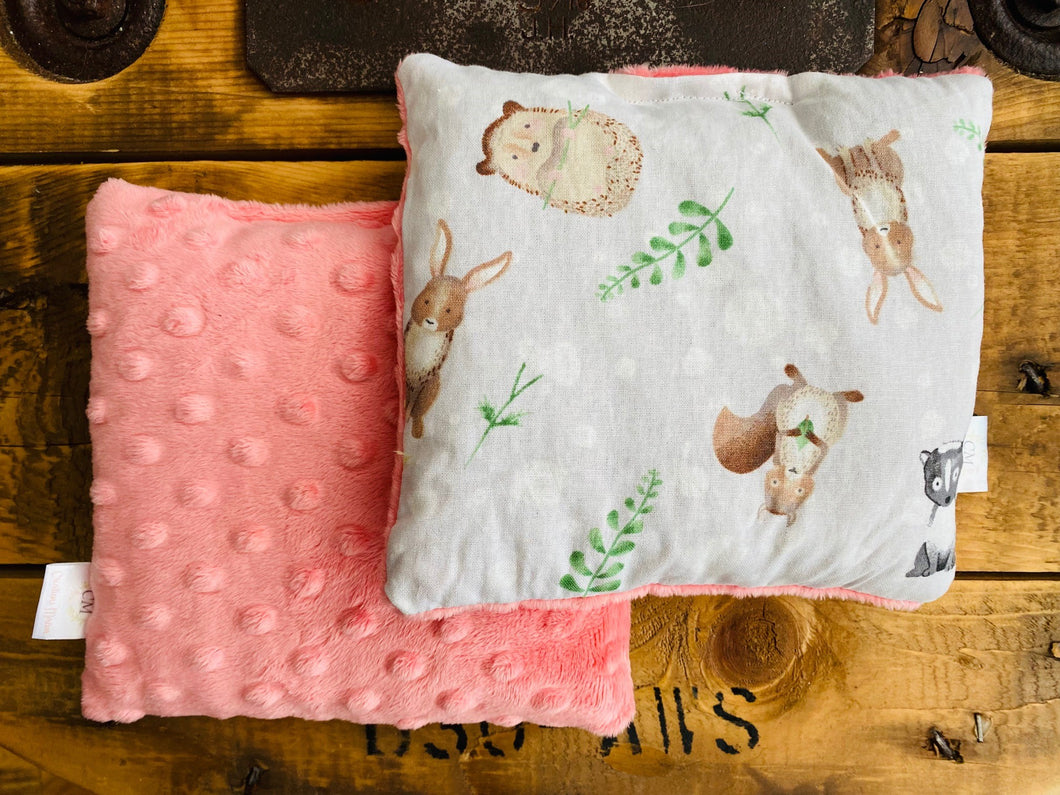 Sac Réconfortant Carré ANIMAUX rose