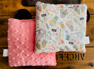 Sac réconfortant Carré JARDIN rose
