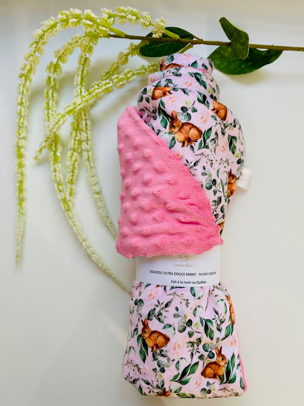Doudou extra douce LAPIN ROSE